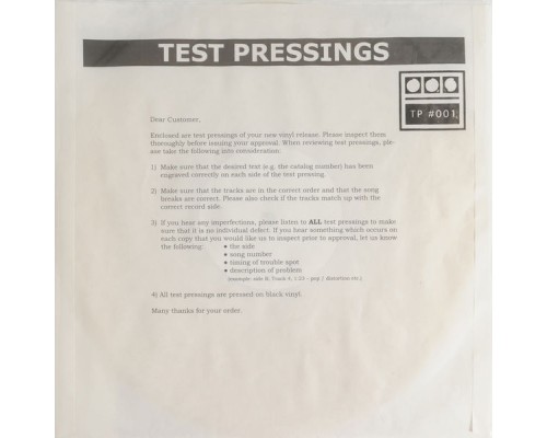 Demdike Stare - Testpressing#001