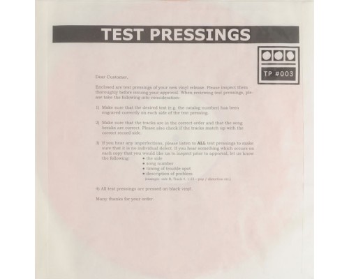 Demdike Stare - Testpressing#003