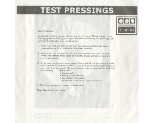 Demdike Stare - Testpressing#005