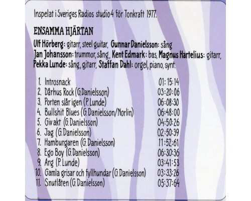 Ensamma Hjärtan - Progglådan Box A: Tung Rock & Blues (Live from SvR Tonkraft 1977) Ensamma Hjärtan - Progglådan Box A: Tung Rock & Blues (Live from SvR Tonkraft 1977)